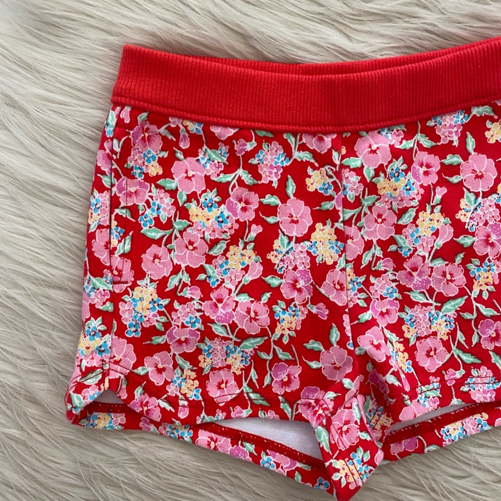 Janie and Jack Red Pink Floral Shorts Baby Girl - Picture 2 of 5